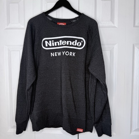 Nintendo Other - Nintendo NY New York Racetrack Logo Gray Crewneck Sweatshirt Pullover Men XL